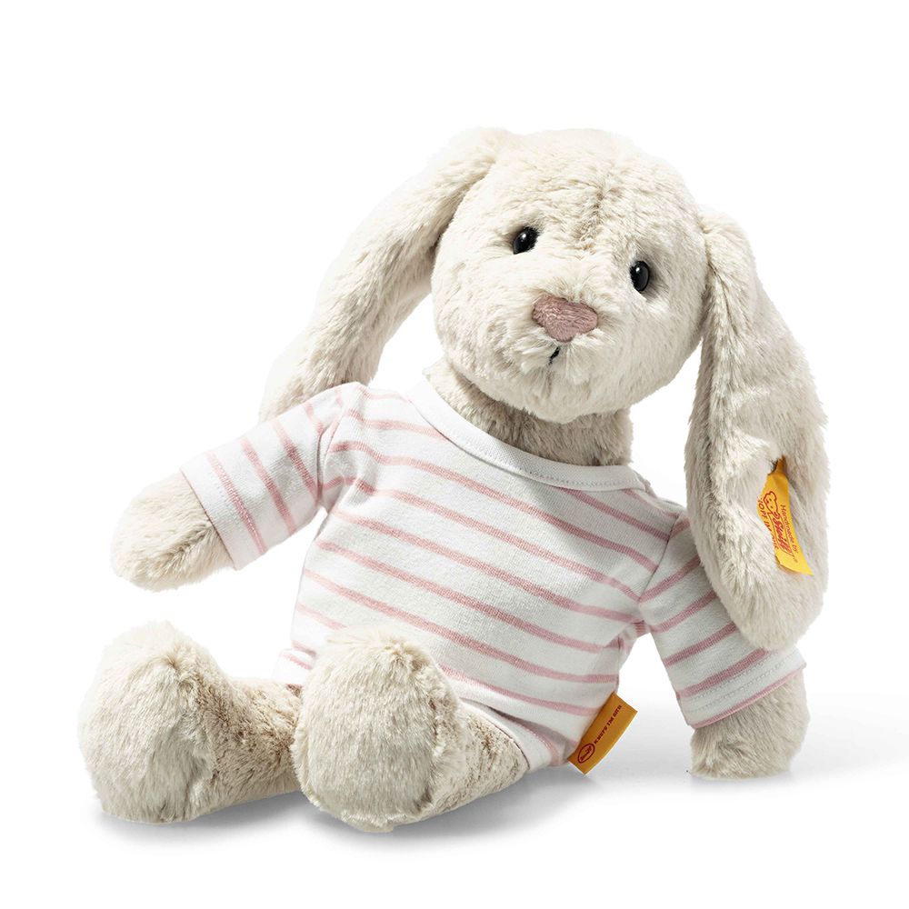 STEIFF 金耳釦泰迪熊 德國- Hoppie Rabbit with T-shirt 兔子 (動物王國_黃標)