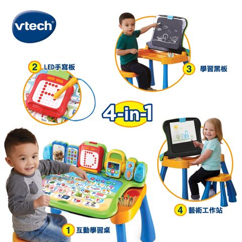 Vtech 4合1多功能互動學習點讀桌椅組超高CP值聽說讀寫可擴充的英語學習主題