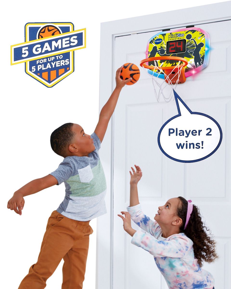 5 GAMESFOR UP TO5 PLAYERSvtechBASKETBALLPlayer 2wins!