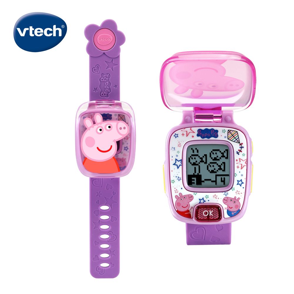 Vtech 　粉紅豬小妹-英語學習智慧互動2入組 (手機+手錶)-粉  快來與粉紅豬小妹一起玩耍學習