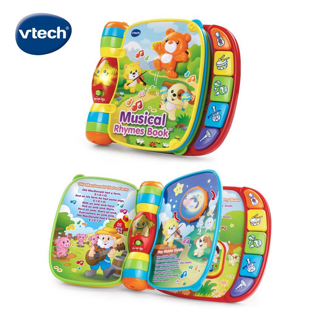 Vtech 　音樂啟蒙學習翻翻書-小熊(橘)  一起翻開書頁聽童謠學唱歌