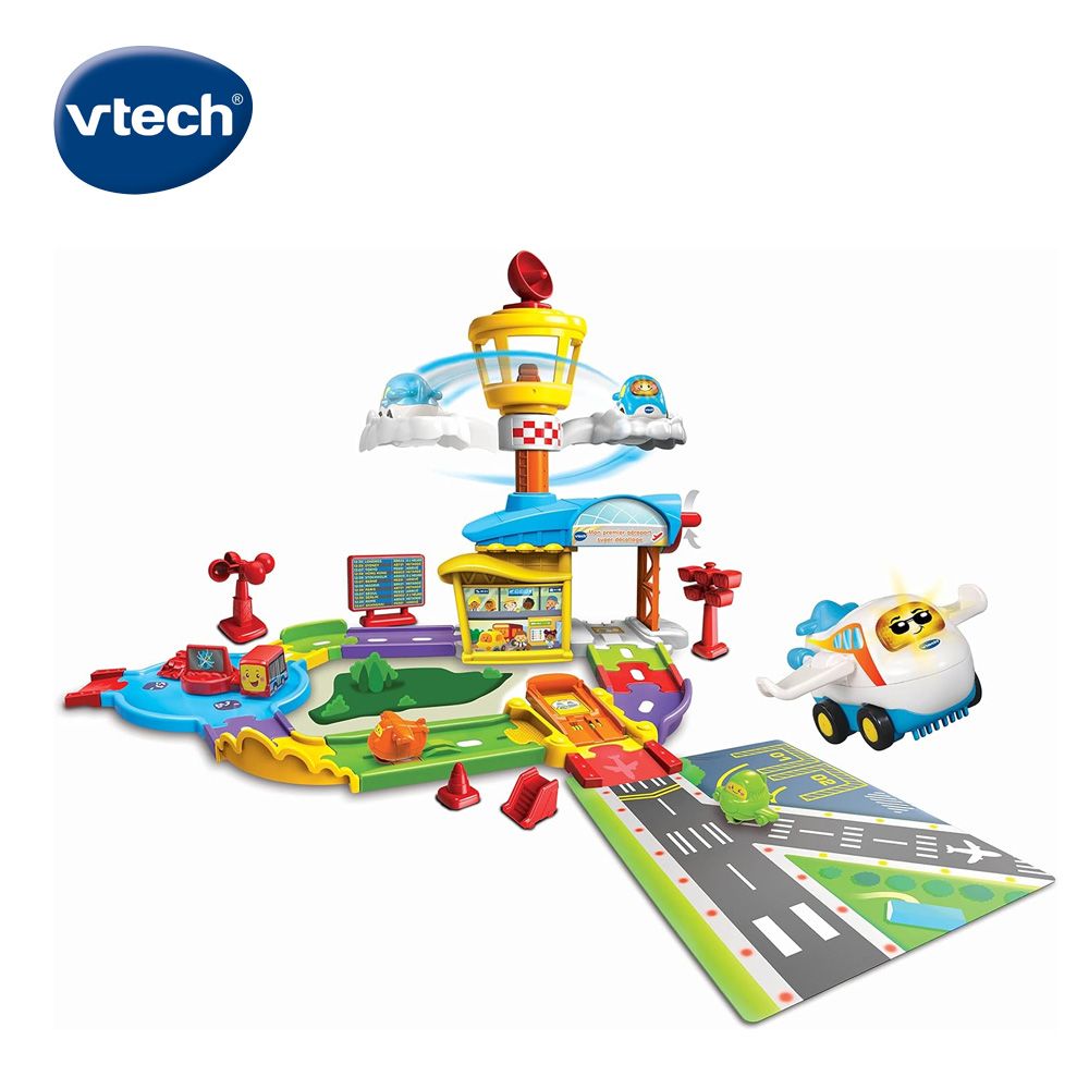 Vtech 　嘟嘟車系列-機場航站軌道組 主題軌道玩具最推薦