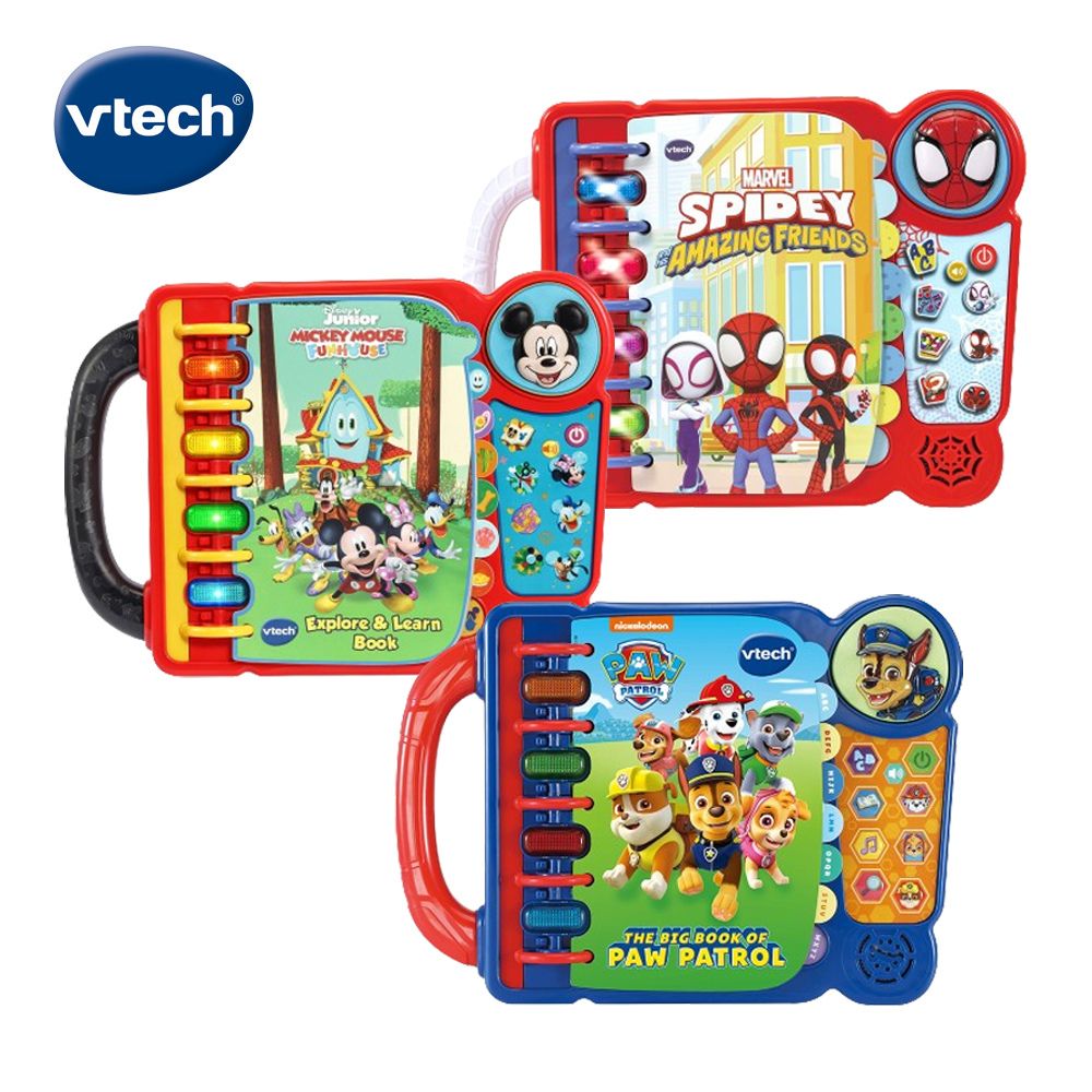 Vtech 　卡通授權啟蒙學習書3入組(汪汪隊+米奇+蜘蛛人) 授權禮物大集合