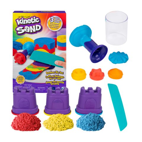 【瑞典Kinetic Sand】動力沙彩虹遊戲組383g ★腦部創造力的開發★跟孩子一起體驗動力沙的魅力吧★