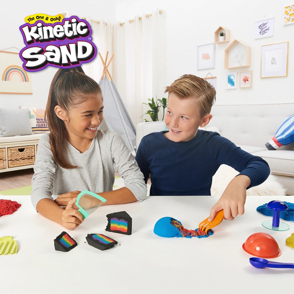  【瑞典Kinetic Sand】動力沙豪華彩虹遊戲組907g腦部創造力的開發跟孩子一起體驗動力沙的魅力吧