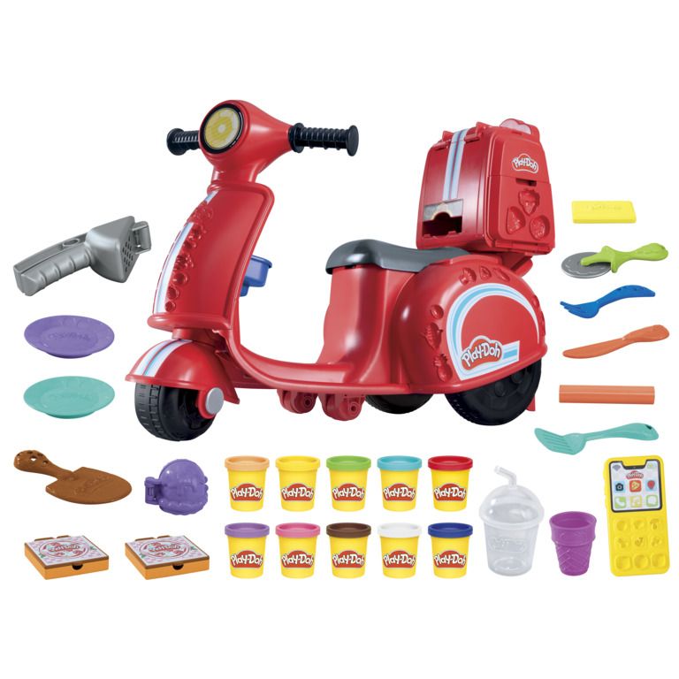Play-Doh 培樂多 孩之寶 HASBRO 披薩外送車遊戲組 機車 披薩 外送 內附黏土