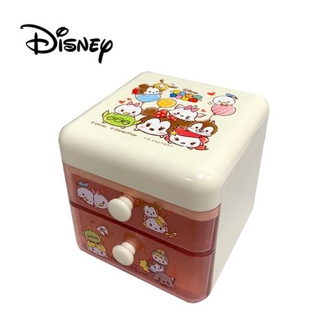 Disney 迪士尼 【日本正版】TSUM TSUM 二抽 塑膠收納盒 抽屜盒 置物盒 桌面收納   - 082421