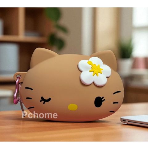 SANRIO【烤焦KITTY】立體矽膠零錢包