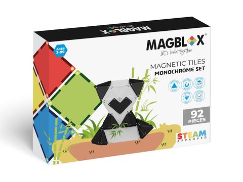 MAGBLOX 美學磁力片 純粹黑白組 92 pcs