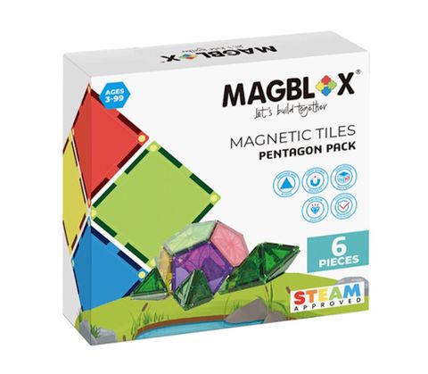 MAGBLOX 美學磁力片 繽紛五角形 6 pcs