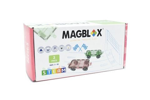 MAGBLOX 美學磁力片 磁力車車 棉花糖 (2pcs) (裸粉/薄荷綠)