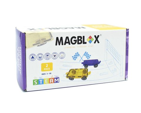 MAGBLOX 美學磁力片 磁力車車 繽紛黃紫 (2pcs) (黃/紫)