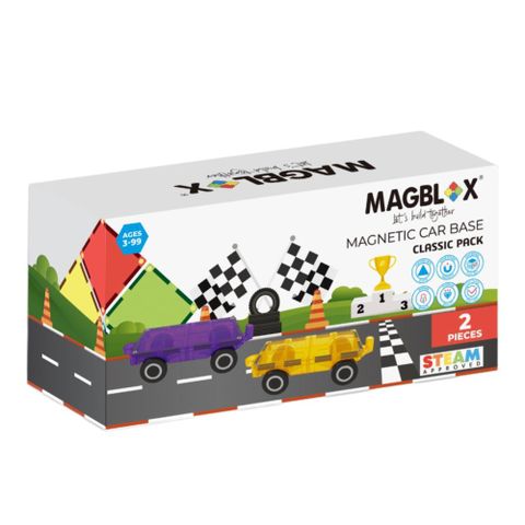 MAGBLOX 美學磁力片 磁力車車 繽紛黃紫 (2pcs) (黃/紫)