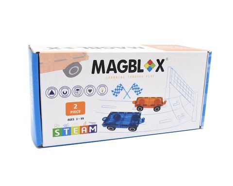 MAGBLOX 美學磁力片 磁力車車 繽紛橘藍 (2pcs) (橘/藍)