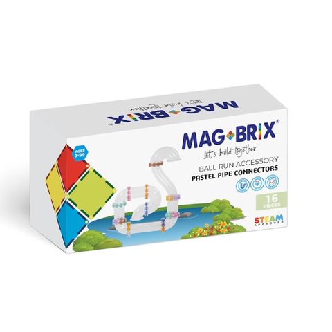 MAGBLOX-MAGBRIX 球道積木連結配件-粉彩 (16pcs)