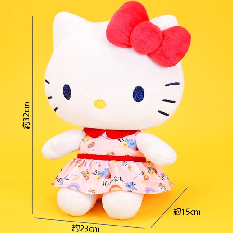 Sanrio 三麗鷗 凱蒂貓HELLOKITTY 美樂蒂 酷洛米絨毛娃娃玩偶抱枕花卉款 889594/88896(生日禮物 聖誕節)【小品館】