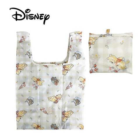 【日本正版】小熊維尼 摺疊 購物袋 環保袋 手提袋 防潑水 維尼 Winnie 迪士尼 Disney - 366296
