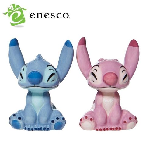 Disney 迪士尼 【正版授權】Enesco 史迪奇與安琪 調味料罐組 鹽罐 胡椒罐 調味料罐 廚房用品 公仔 星際寶貝 Stitch - 286591