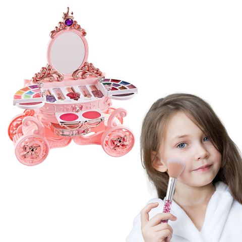 兒童化妝盒 兒童彩妝玩具 無毒安全可水洗南瓜馬車美妝盒