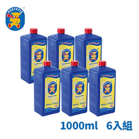 【德國Pustefix】魔法泡泡水補充液1000ml (藍瓶) - 869-725(六入組)