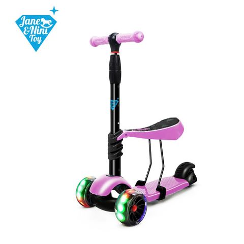 【JN.Toy】2合1兒童滑板車(滑步車)-粉紫