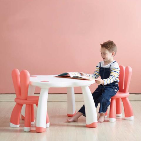 【YaYa】兒童俏皮兔子桌椅組-一桌一椅(兒童桌椅組)