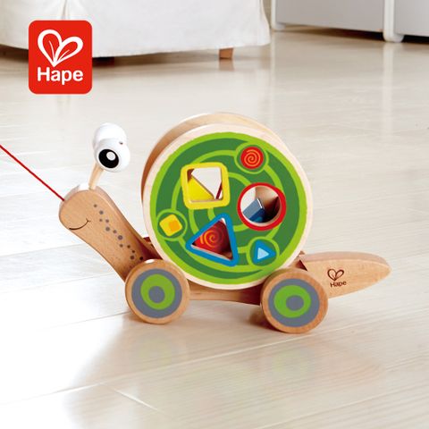 Hape 【德國】拖拉蝸牛車學步牽繩玩具