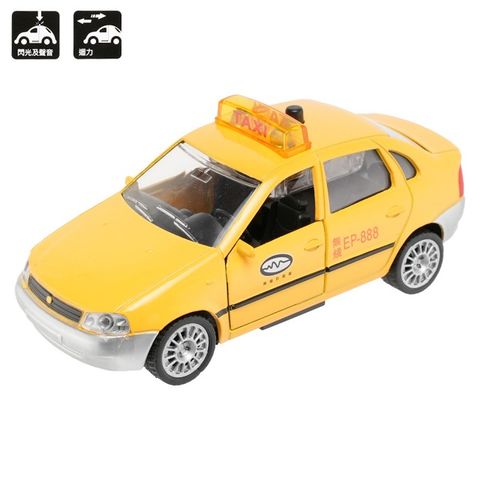 合金車玩具計程車玩具迴力車汽車模型聲光玩具車 CT-1202【小品館】