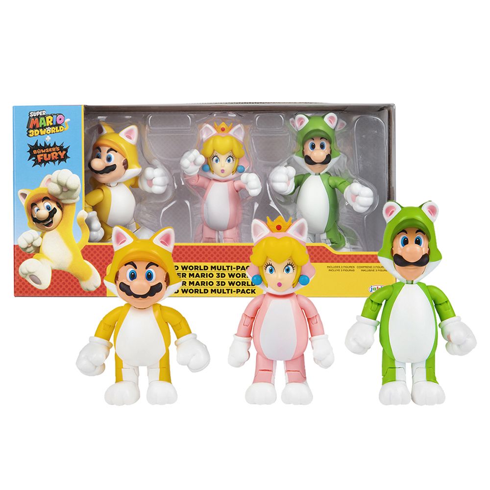 Nintendo 任天堂  瑪利歐4吋3D世界貓咪裝3入