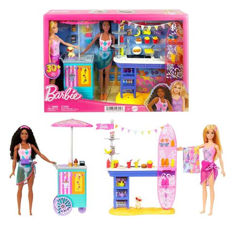 Barbie 芭比 《 MATTEL 》海灘悠閒遊戲組合