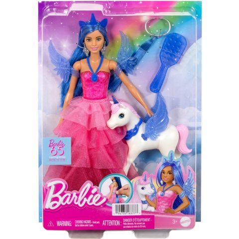 Barbie 芭比 《 MATTEL 》65週年魔法公主和獨角獸組合