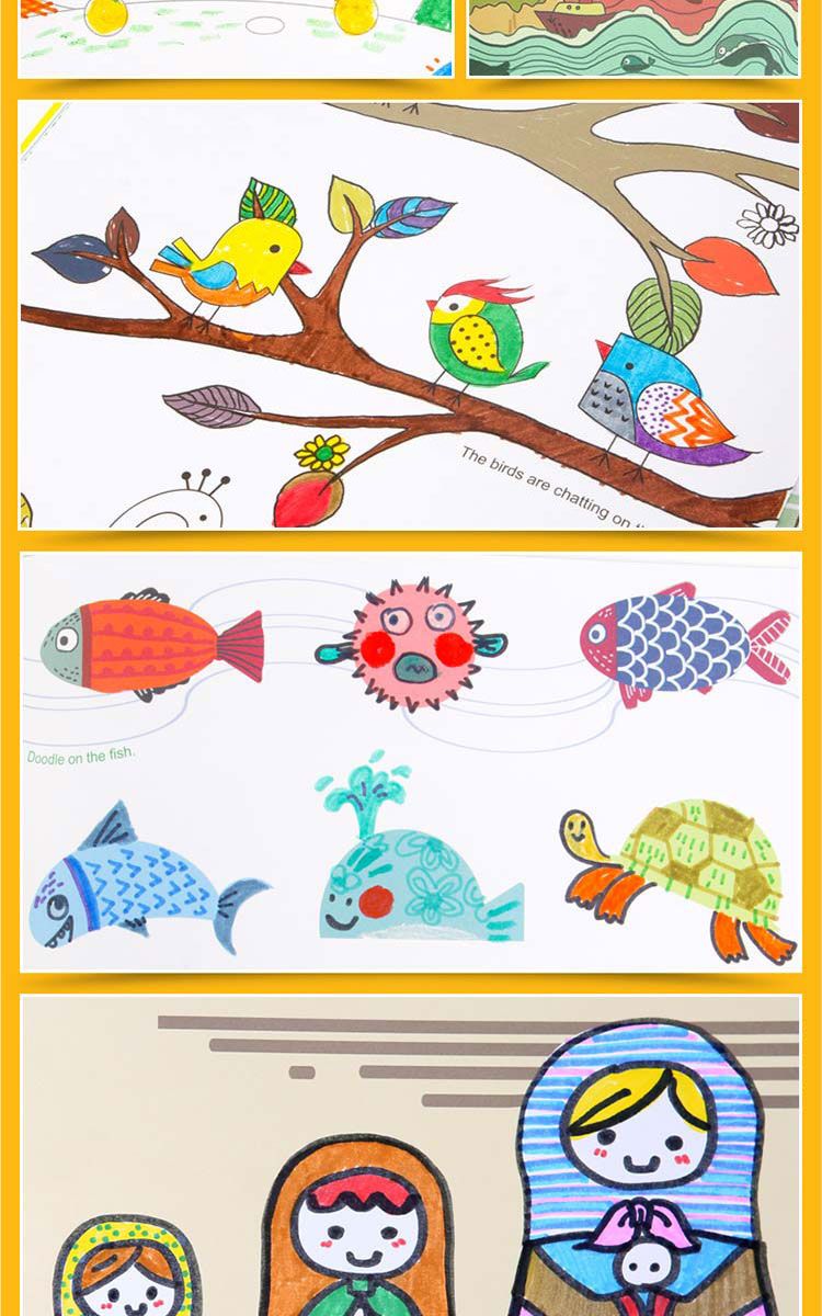 Doodle on the fishThe birds are chatting on