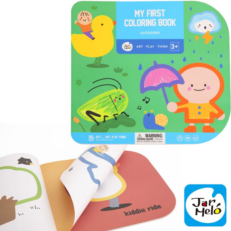 ་་་MY FIRSTCOLORING BOOKOUTDOORSRT PLAY THINK +APTART PLAY THINKA WARNINGCHOKING HAZARD Not for   3 kiddie rideJar