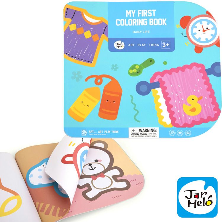 MY FIRSTCOLORING BOOKDILY LIFEJaART PLAY THINK  PLAY THINK A WARNING:CHOKING HAZARD  Not for children under 3 yearsJar