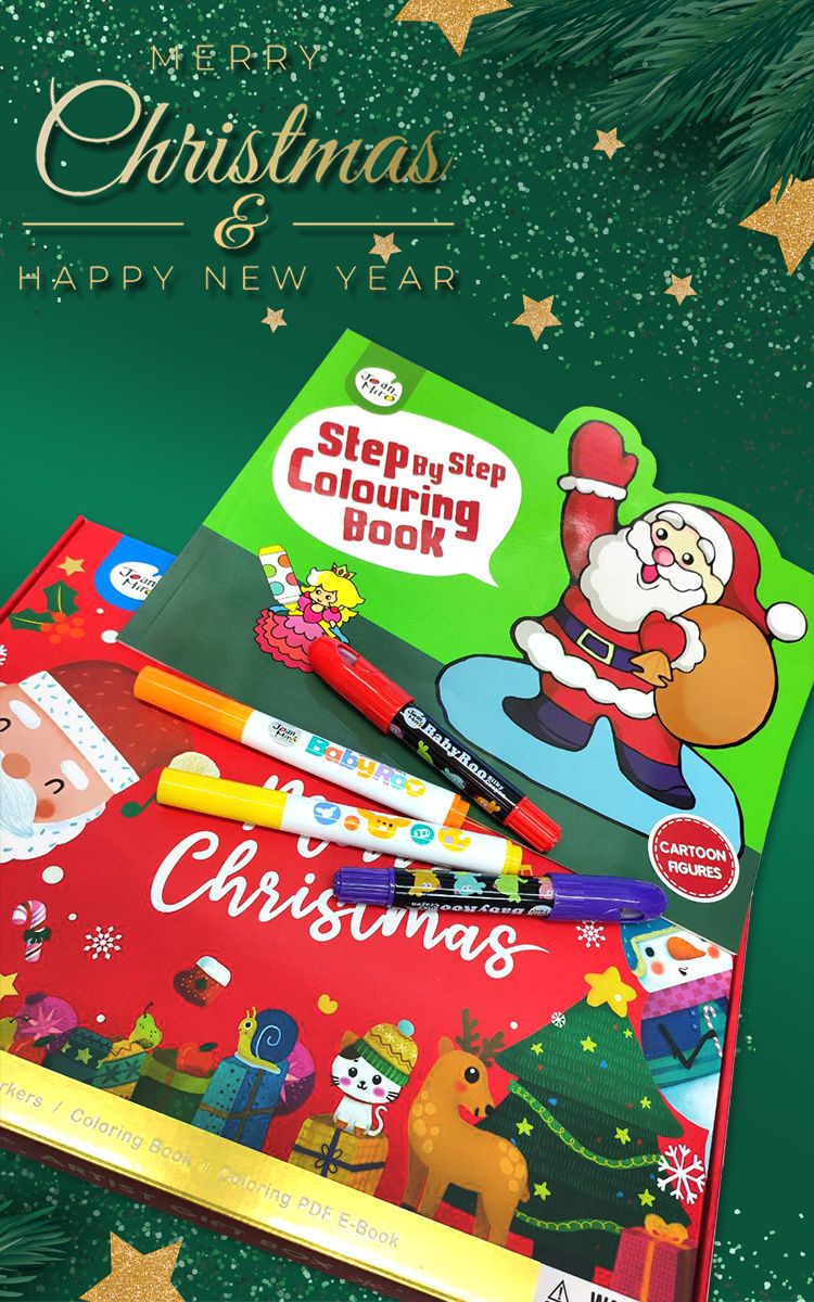 MERRYHAPPY NEW YEARStep  StepColouringBook Baby  Babu Christmasrkers   Book Coloring PDF E-BookCARTOONFIGURES