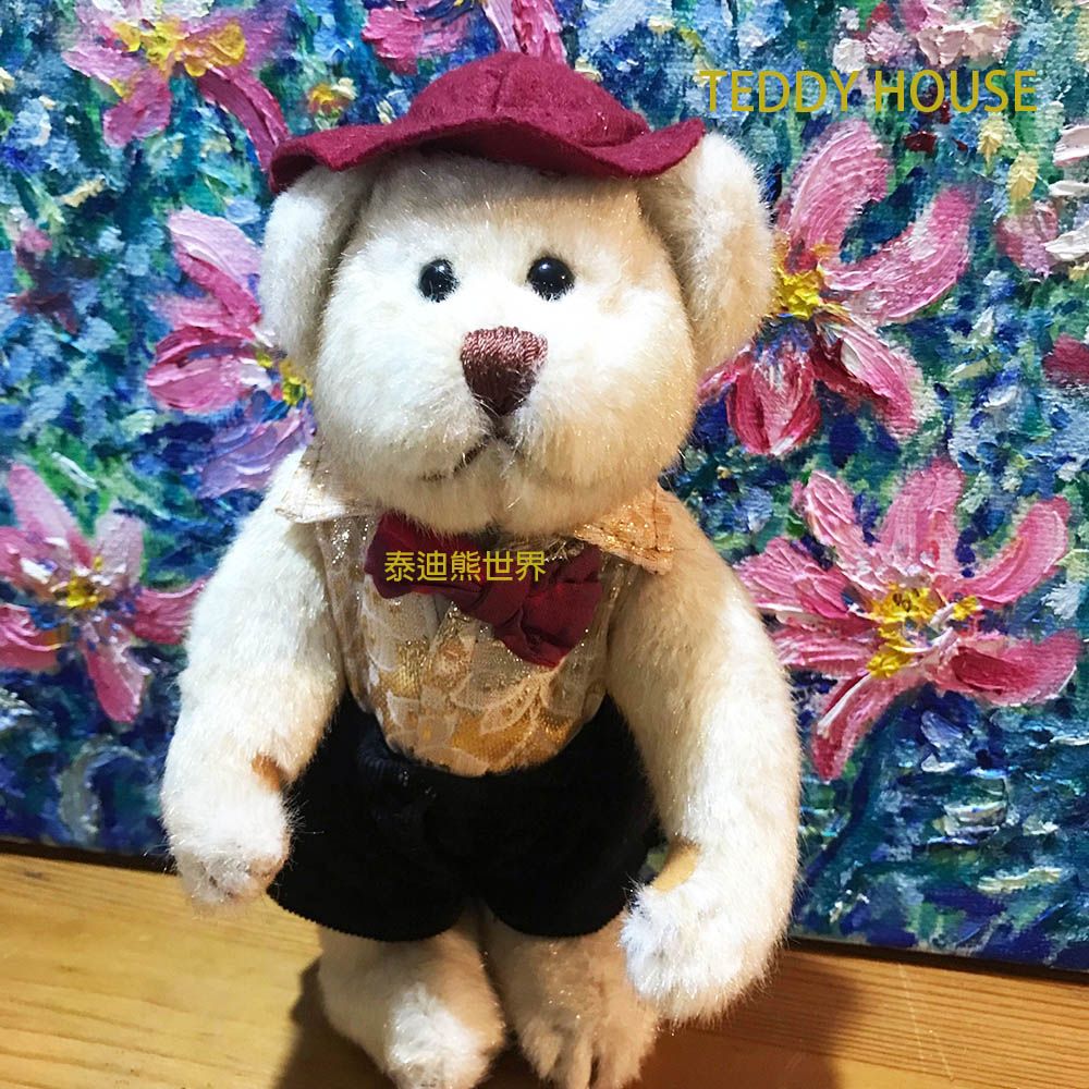 泰迪熊 【TEDDY HOUSE】玩具玩偶公仔絨毛正版復古黃金亮毛凱薩王子(禮服)手腳可動正牌可許願