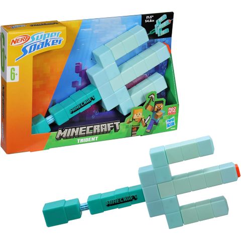 《 NERF 樂活打擊 》超威水槍 MINECRAFT 三叉戟水槍 F9080
