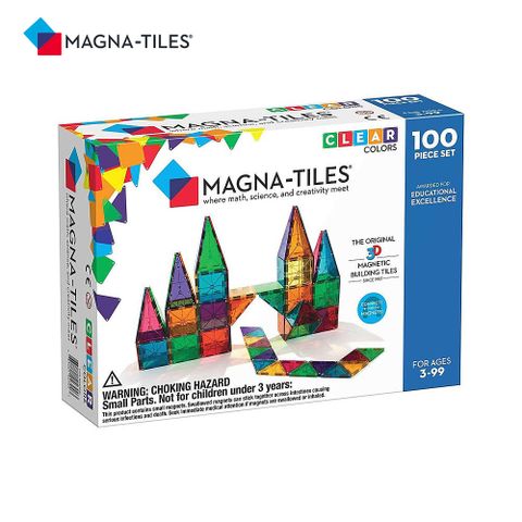 Magna-Tiles 彩色透光磁力積木100片