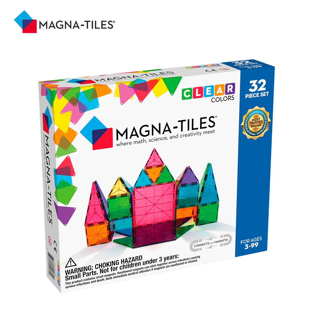 Magna-Tiles 彩色透光磁力積木32片