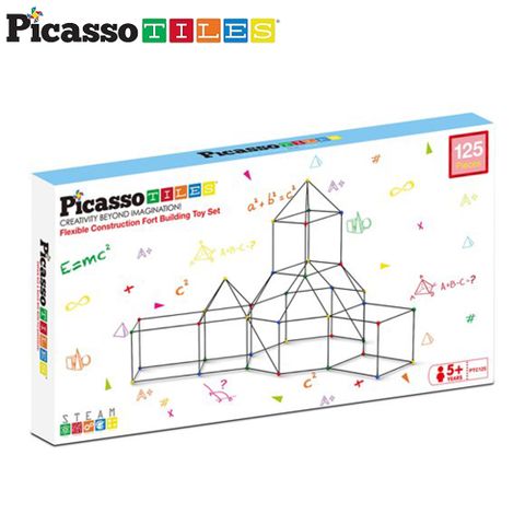 PicassoTiles 美國畢卡索 兒童城堡建築套件125pcs(PTC125