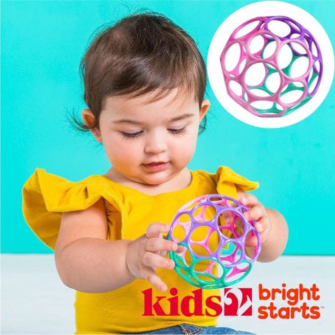 kids2 【美國kids2】Bright Starts Oball奧波小號軟球 (粉紫色系) BS-12289