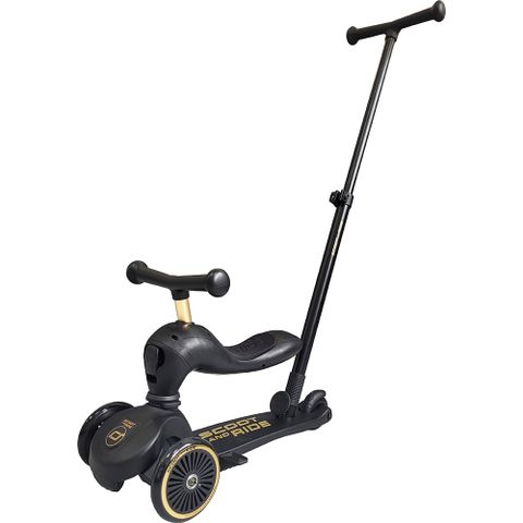 Scoot&Ride Highwaykick 1 Push&Go二合一滑步車-黑金