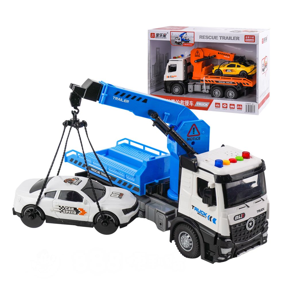 888ezgo 888便利購 1:18 聲光摩輪道路救援車(附1台車子)(車門可開/燈光音效/音樂/說故事)(5871)