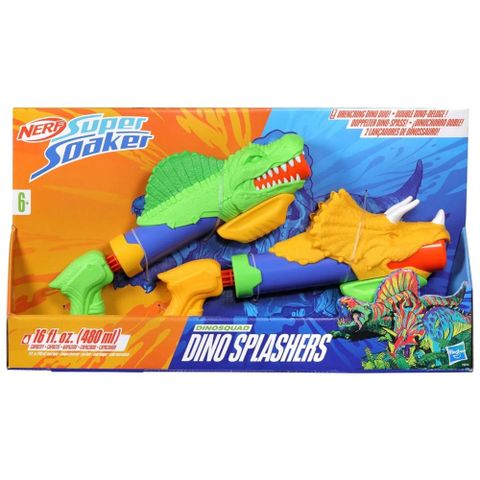 NERF 《 樂活打擊 》超威水槍 恐龍水槍雙人組