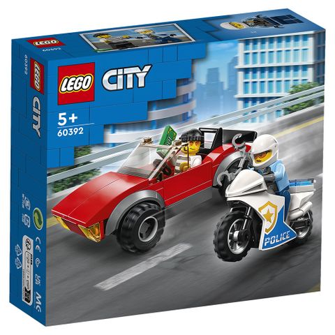 樂高積木 LEGO《 LT60392 》202301 城市系列 - 警察摩托車飛車追逐