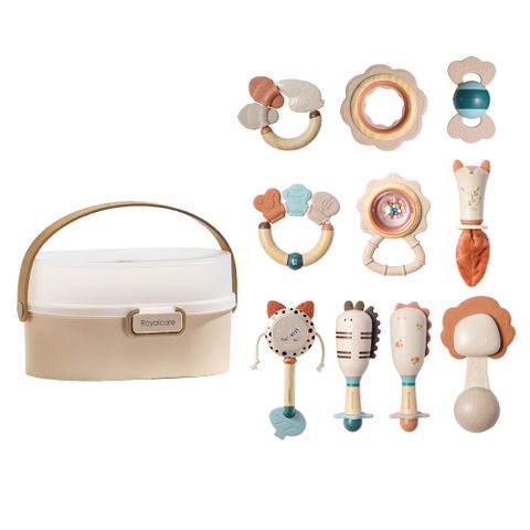 【Royalcare】固齒器/手搖鈴十件組附收納盒(款式隨機)