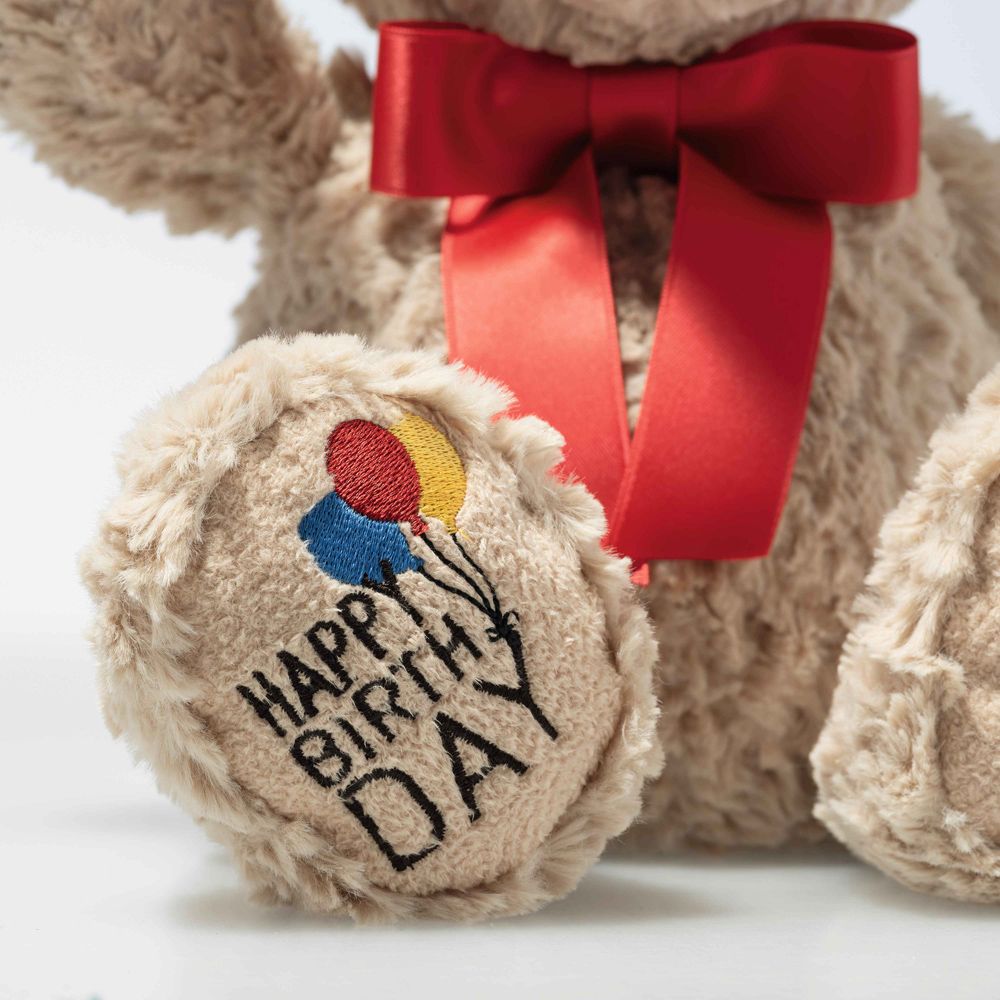 STEIFF 金耳釦泰迪熊 德國 - Jimmy Teddy bear  Happy Birthday 生日熊 (經典泰迪熊_黃標)