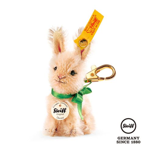 STEIFF 金耳釦泰迪熊 德國 - Keyring Dormy Rabbit 兔子(收藏版吊飾_黃標)