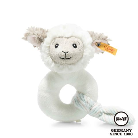 STEIFF 金耳釦泰迪熊 德國-Lita Lamb Grip Toy with Rattle 羊 (嬰幼兒安撫玩偶)