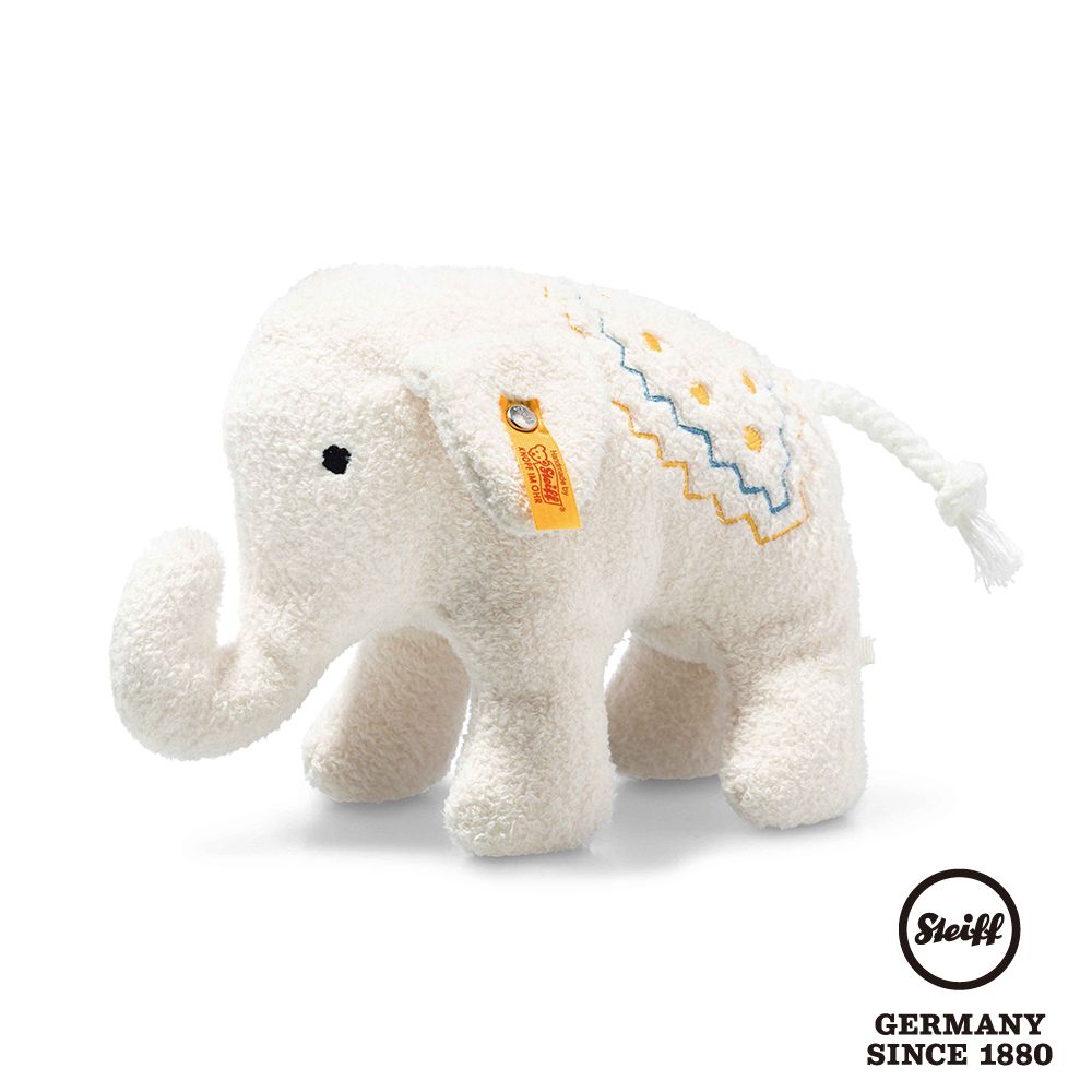 STEIFF 金耳釦泰迪熊 德國 Little elephant 小白象 (嬰幼兒安撫玩偶)